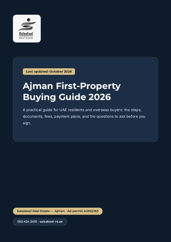 Cover of the Ajman First-Property Buying Guide 2026